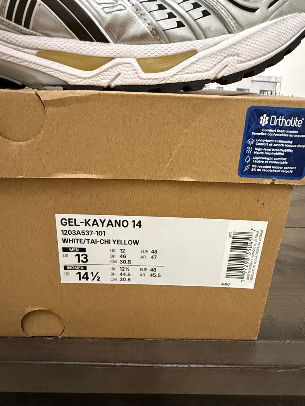 ASICS GEL KAYANO 14 TAI CHI YELLOW - Picture 8 of 8